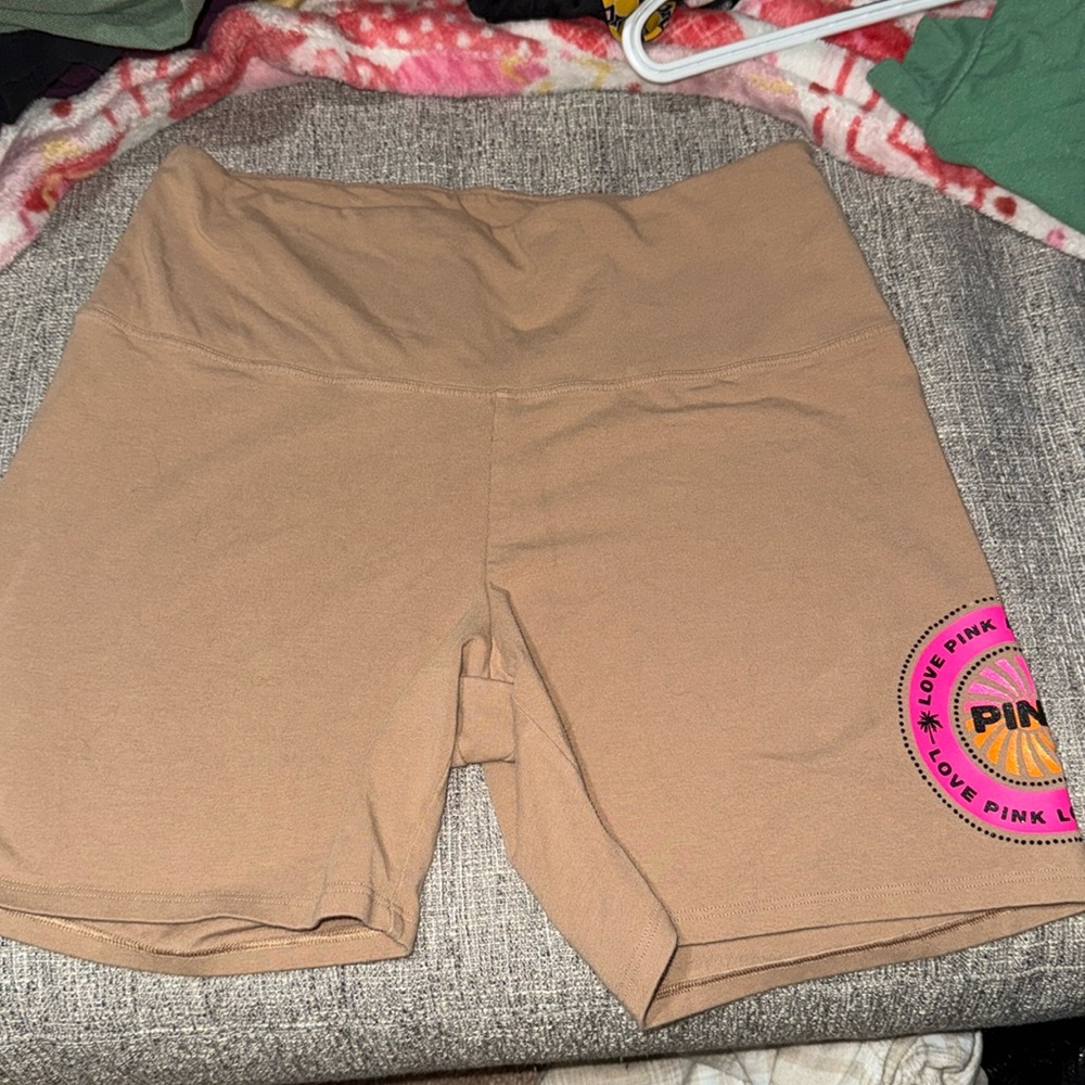 PINK Victoria's Secret Tan Bike Shorts